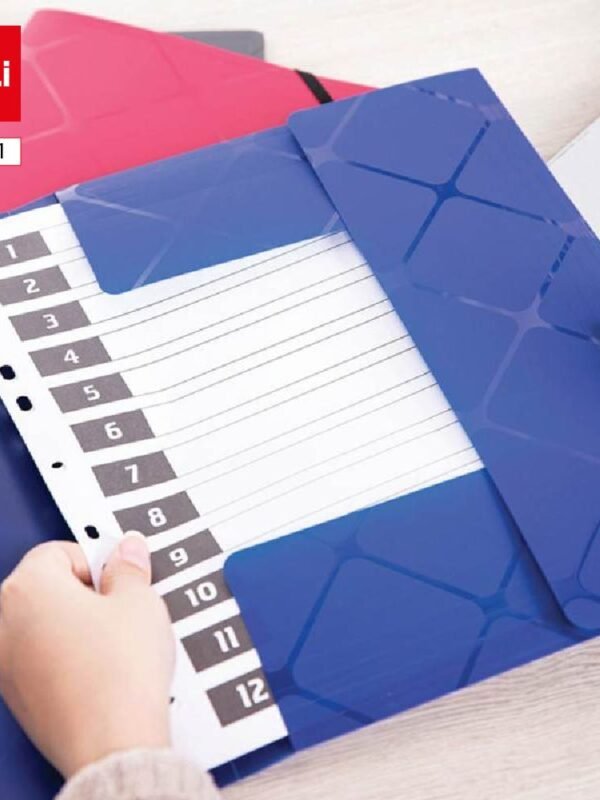 ديلي مصنف جيبة مطبع معينات - قياس A4 - إغلاق بمطاط - ألوان مختلفة E39621